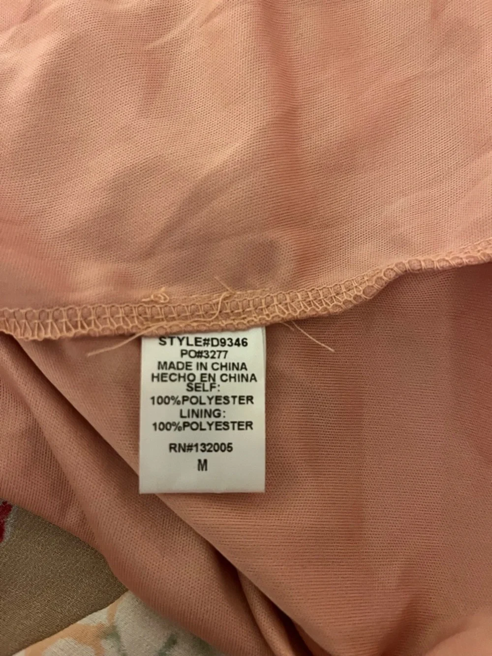 Entro Peach Floral Cold-Shoulder Midi Dress Size Medium NWT - Picture 5 of 6